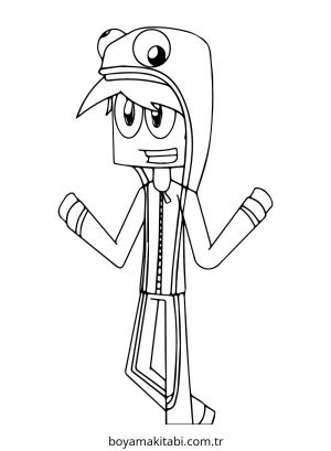 Oyunlar boyama sayfası – sevimli karakter, sanatsal çalışma