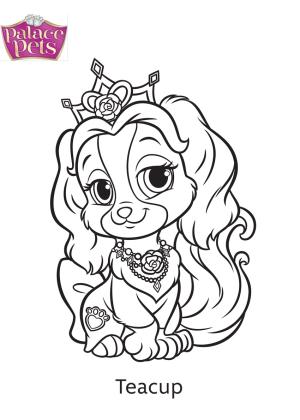 Palace Pets boyama sayfası,  coloring page, Saray Evcil Hayvanları Çay Fincanı, 