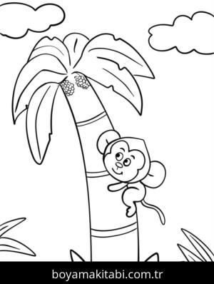 Palmiye Ağacı boyama sayfası – eğitici aktivite, yaratıcılık