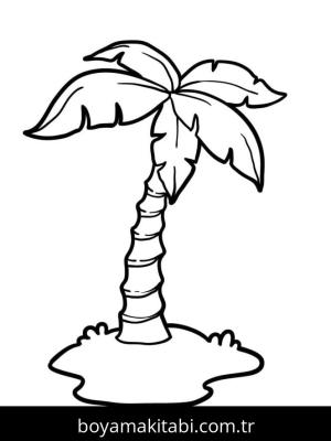 Palmiye Ağacı boyama sayfası – okul öncesi, evde etkinlik