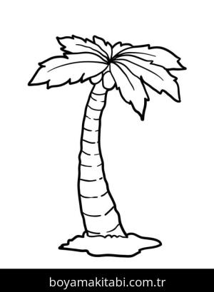 Palmiye Ağacı boyama sayfası – yaratıcılık, eğlenceli etkinlik