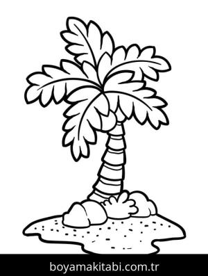 Palmiye Ağacı boyama sayfası – boyama çalışması, yaratıcılığı geliştirir