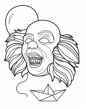 Palyaço boyama sayfası,  coloring page, Korkunç Palyaço Pennywise, 