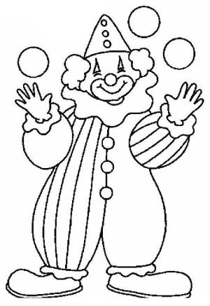 Palyaço boyama sayfası,  coloring page, Sirk Palyaçosu, 