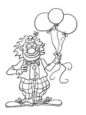 Palyaço boyama sayfası,  coloring page, Balonlu Palyaço, 