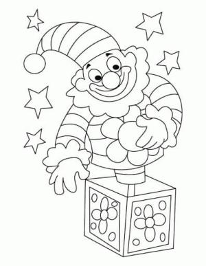 Palyaço boyama sayfası,  coloring page, Kutuda Palyaço, 