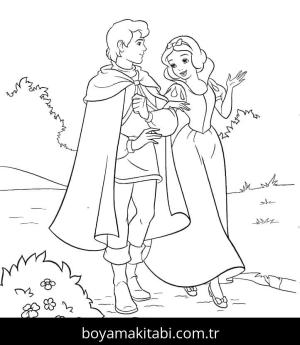 Pamuk Prenses ve Yedi Cüceler boyama sayfası – çocuk aktivitesi, PDF indir