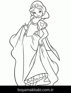 Pamuk Prenses ve Yedi Cüceler boyama sayfası – PDF indir, sevimli karakter