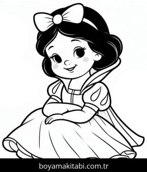 Pamuk Prenses ve Yedi Cüceler boyama sayfası – el becerilerini geliştirir, boyama çalışması