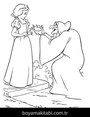 Pamuk Prenses ve Yedi Cüceler boyama sayfası – eğitici aktivite, yaratıcılık