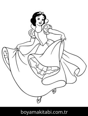 Pamuk Prenses ve Yedi Cüceler boyama sayfası – eğlenceli etkinlik, el becerilerini geliştirir