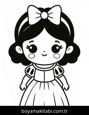 Pamuk Prenses ve Yedi Cüceler boyama sayfası – PDF indir, sevimli karakter