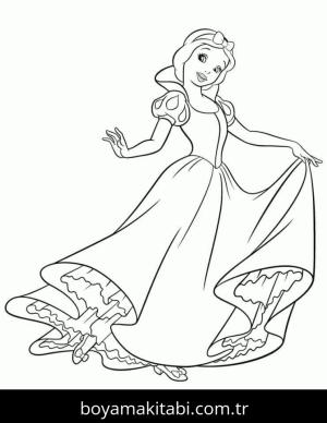 Pamuk Prenses ve Yedi Cüceler boyama sayfası – boyama çalışması, yaratıcılığı geliştirir
