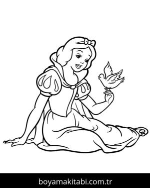 Pamuk Prenses ve Yedi Cüceler boyama sayfası – yaratıcılığı geliştirir, keyifli zaman