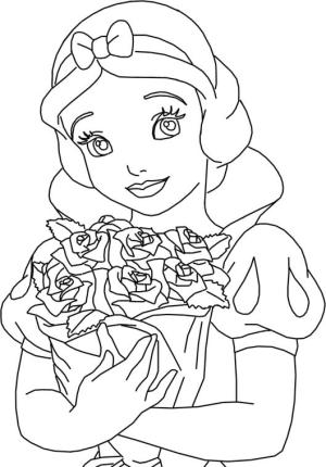 Pamuk Prenses boyama sayfası,  coloring page, Çiçekli Pamuk Prenses, 