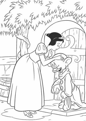 Pamuk Prenses boyama sayfası,  coloring page, Pamuk Prenses Öpüşen Cüce, 