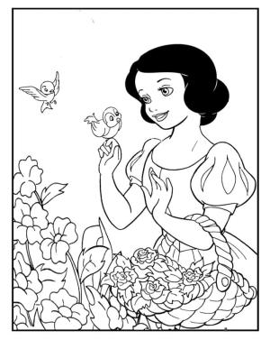 Pamuk Prenses boyama sayfası,  coloring page, Çiçekli Pamuk Prenses, 