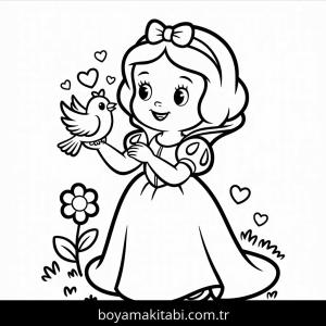 Pamuk boyama sayfası – çizgi film temalı, basit çizim