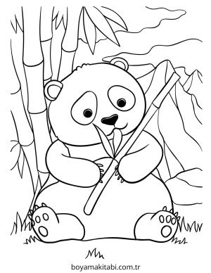 Panda boyama sayfası – keyifli zaman, renkli çizimler