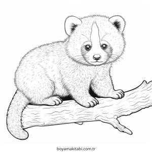 Panda boyama sayfası – sanatsal çalışma, çocuklar için