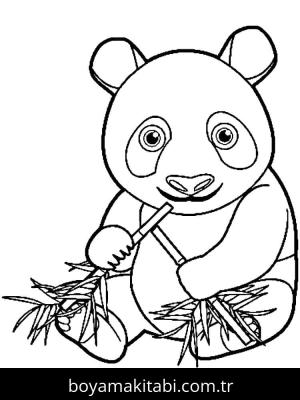 Panda boyama sayfası – basit çizim, kolay boyama