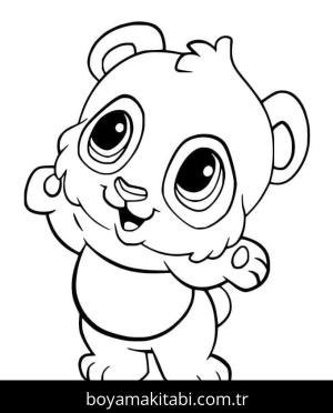 Panda boyama sayfası – sanatsal çalışma, çocuklar için