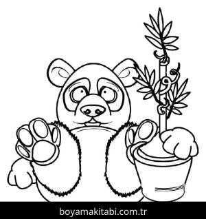 Panda boyama sayfası – sanatsal çalışma, çocuklar için