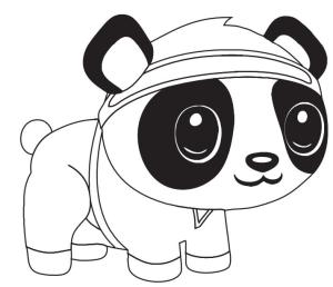 Panda boyama sayfası,  coloring page, Karikatür Panda, 