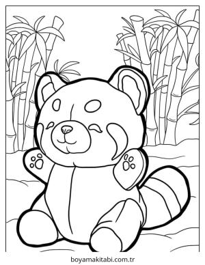 Panda boyama sayfası – sanatsal çalışma, çocuklar için