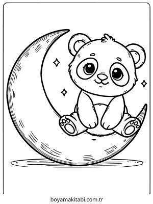 Panda boyama sayfası – çocuk aktivitesi, PDF indir