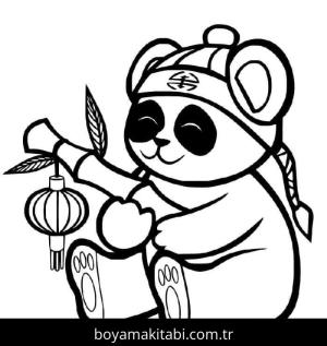Panda boyama sayfası – okul öncesi, evde etkinlik