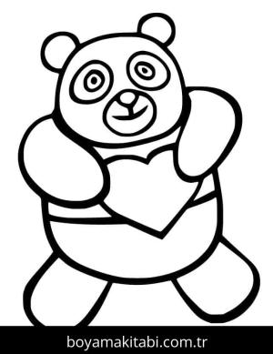 Panda boyama sayfası – basit çizim, kolay boyama