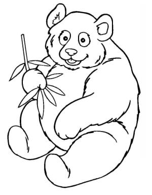 Panda boyama sayfası,  coloring page, Bambu Yiyen Dev Panda, 