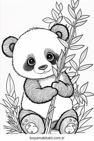Panda boyama sayfası – PDF indir, sevimli karakter