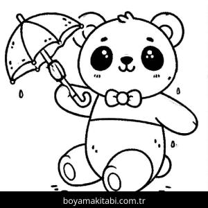 Panda boyama sayfası – eğlenceli etkinlik, el becerilerini geliştirir