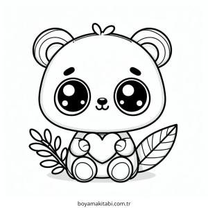 Panda boyama sayfası – basit çizim, kolay boyama
