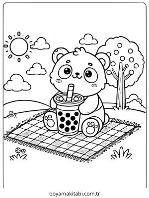 Panda boyama sayfası – boyama etkinliği, çocuk aktivitesi