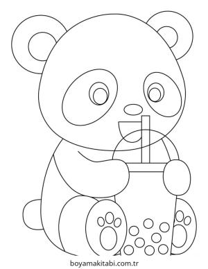 Panda boyama sayfası – kolay boyama, eğitici aktivite