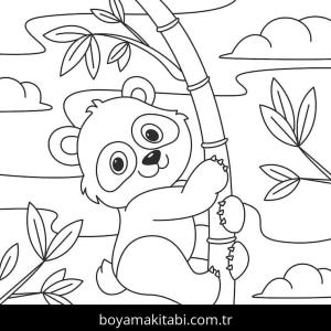 Panda boyama sayfası – sevimli karakter, sanatsal çalışma