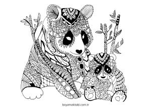 Panda boyama sayfası – renkli çizimler, okul öncesi
