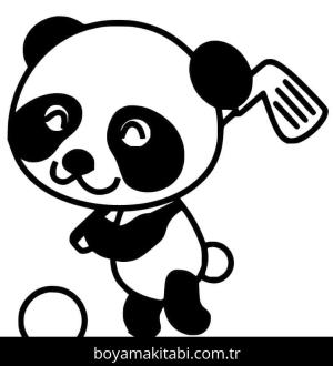 Panda boyama sayfası – sevimli karakter, sanatsal çalışma