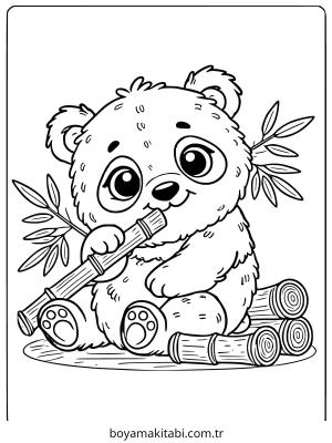 Panda boyama sayfası – evde etkinlik, ücretsiz yazdır