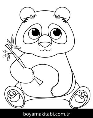Panda boyama sayfası – el becerilerini geliştirir, boyama çalışması