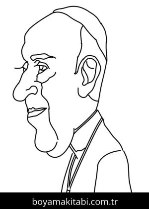 Papa Francis boyama sayfası – renkli çizimler, okul öncesi