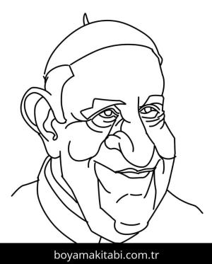 Papa Francis boyama sayfası – eğlenceli etkinlik, el becerilerini geliştirir