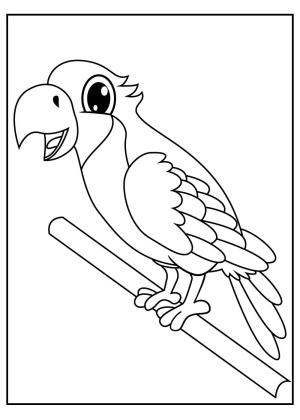 Papağan boyama sayfası,  coloring page, Mutlu Papağan, 