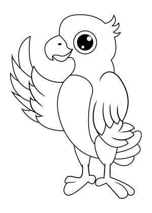 Papağan boyama sayfası,  coloring page, Papağan Ayakta, 