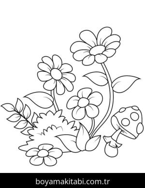 Papatya boyama sayfası – kolay boyama, eğitici aktivite