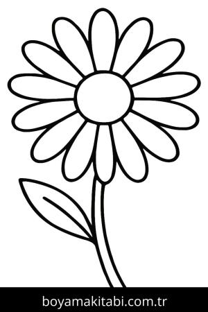 Papatya boyama sayfası – okul öncesi, evde etkinlik