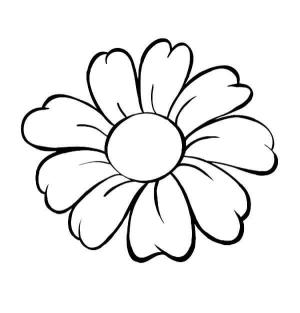 Papatya boyama sayfası,  coloring page, Basit Papatya, 